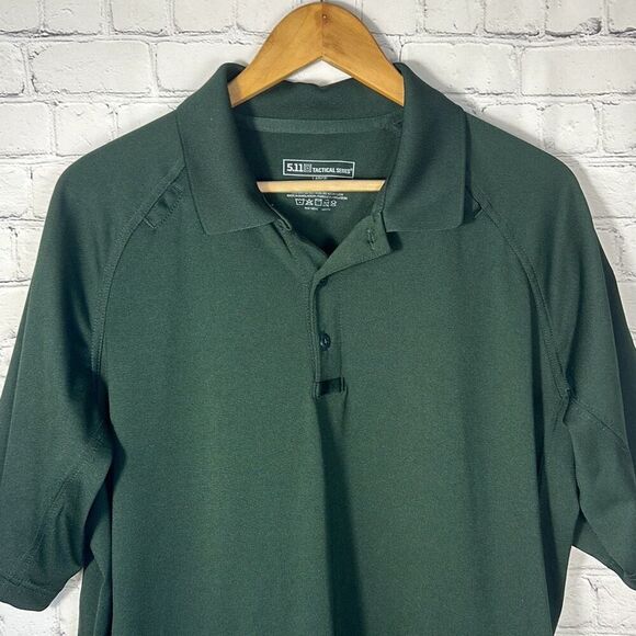 511 Tactical Mens Performance Short Sleeve Shirt Green size L Large Snag Free - Picture 2 of 8